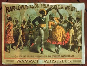 Mainosjuliste Barlow, Wilson, Primrose ja Wests Mammot Minstrels Colored Masquerade