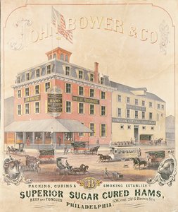 Mainosjuliste John Bower & Co. Superior Sugar Cured Hams