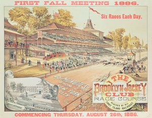 Mainosjuliste Brooklyn Jockey Club Race Course, 1886