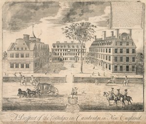 Harvardin yliopiston kuva noin 1700, noin 1700 (kaiverrus). tekijältä American School
