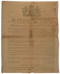Julistus Francis Bernardin, Massachusetts Bayn kuvernöörin nimissä: paastopäivän ilmoittaminen Ranskan ja Intian sodan aikana, 8. huhtikuuta 1761 tekijältä American School