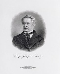Professori Joseph Henry (1797-1878) Joseph Henryn muistomerkin etualalta Washingtonissa, 1880 tekijältä American School