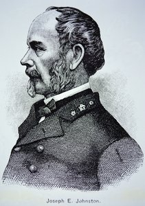Kenraali Joseph E. Johnstonin (1807-1891) muotokuva (litho) tekijältä American School