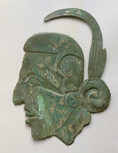 Repousse miesprofiili, Caddoan, Spiro, 1200-1350 (kupari)