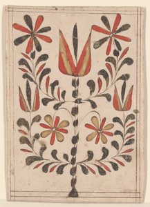 Ansiopalkinto (Belohnung), Fraktur-maalaus (kynä ja muste wc:llä paperilla) tekijältä American School
