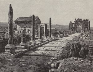 Roomalais-berberilaisen Timgadin kaupungin rauniot (muinainen Thamugas), Algeria (kaiverrus) tekijältä American School