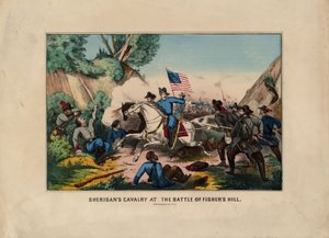 Sheridansin ratsuväki Fishers Hillin taistelussa (Shenandoah Valley), pubi. kirjoittanut Currier & Ives, n. 1864