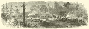Shermansin armeija tuhoaa Maconin rautatien Rough and Readyn ja Jonesboroughin välillä, elokuu 1864 tekijältä American School