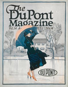 Jotain uutta urheiluvaatteissa, DuPont-lehden etukansi, huhtikuu 1921 tekijältä American School