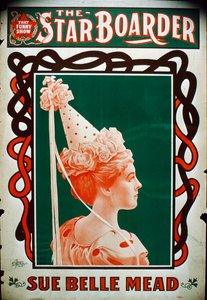 Star Boarder -teatterijuliste näyttelijä Sue Belle Meadin kanssa, n. 1900