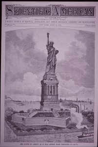 Vapaudenpatsas "sellaisena kuin se valmistuu" Scientific Americanin kannessa tekijältä American School