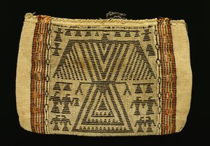 Säilytyspussi, Potawatomi, n. 1890 (puuvilla- ja villalanka) (katso myös 340992) tekijältä American School