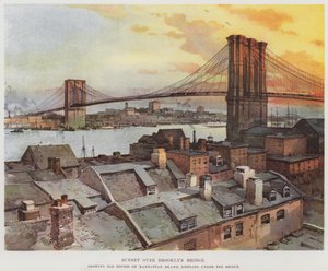 Auringonlasku Brooklyn Bridgen yli tekijältä American School