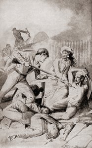 The Battle of Quallah Battoon vuonna 1832, "The History of Our Country", julkaistu 1905 (litho) tekijältä American School