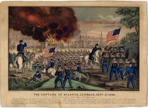 The Capture of Atlanta, Georgia, 2. syyskuuta 1864, pub. kirjoittanut Currier & Ives, n. 1864 tekijältä American School