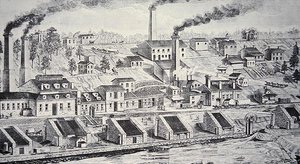 Du Pont -jauhetehdas Brandywine-joella (viivakaiverrus) tekijältä American School