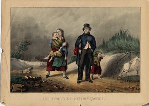 The Fruits of Intemperance, pub. Currier & Ives, 1870 tekijältä American School
