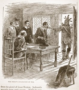 Intiaanien sodanjulistus kirjapubista. 1896 tekijältä American School