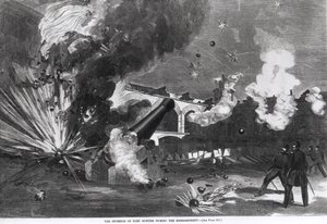 Fort Sumterin sisustus pommituksen aikana, 12. huhtikuuta 1861, "Harper