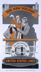 The New Holiday, mainos United States Linesille, SS Leviathan, 1920-luku tekijältä American School
