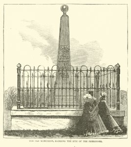 Vanha monumentti, joka merkitsee antautumispaikkaa, heinäkuu 1863 tekijältä American School