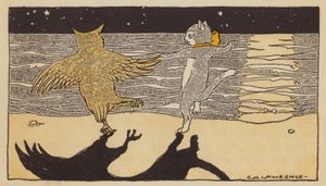 Pöllö ja pussycat (väri litho) tekijältä American School