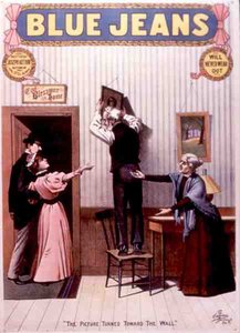 "The Picture Turned Towards The Wall", juliste "Blue Jeans" -tuotteelle, kirjoittanut Joseph Arthur (väri litho) tekijältä American School