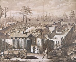 Sotavankien leiri Andersonvillessä (litho) tekijältä American School
