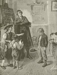 Holtiton oppilas, W Schutzen maalauksesta tekijältä American School