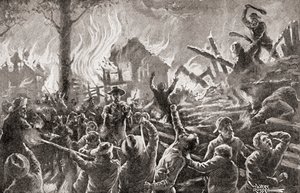 Kansasin sisällissota eli Bleeding Kansas, Bloody Kansas tai Border War, The History of Our Country, julkaistu 1905 (litho) tekijältä American School
