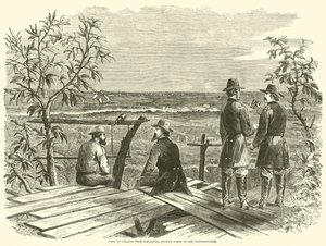Näkymä Atlantaan Chattahoocheen pohjoispuolella sijaitsevalta signaaliasemalta, heinäkuu 1864 tekijältä American School