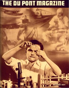 Nuori poika kemian setillä, DuPont Magazine -lehden etukansi, lokakuu 1937 tekijältä American School