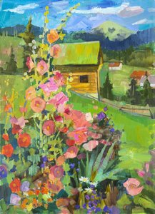 Värikäs puutarhamökki tekijältä Anastasiia Grygorieva