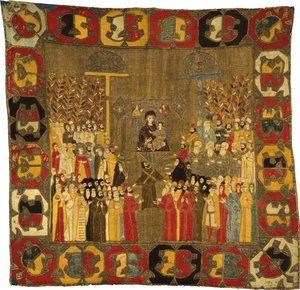 Palmusunnuntain kulkue Moskovassa 8. huhtikuuta 1498. Zoe Palaiologina tyttärien kanssa, Ivan III, Elena Valakkiasta, D, 1498