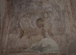 Taistelukohtaus Hippodromissa 1000-luvulla tekijältä Ancient Russian frescos