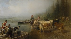 Lauttapaikka, järven rannalla