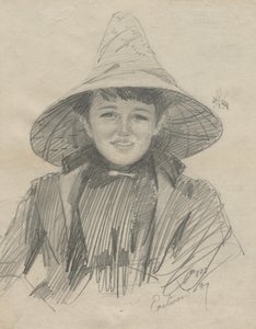 Ada Lymon Nainen suuressa hatussa, 1887. tekijältä Anders Leonard Zorn