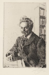 August Strindberg (1849-1912) - Zorn, Anders Leonard (1860-1920) - 1910 - Etsaus - 29,8x19,8 - Yksityiskokoelma tekijältä Anders Leonard Zorn