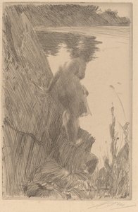 Uimari III Uimari takaa, 1896. tekijältä Anders Leonard Zorn