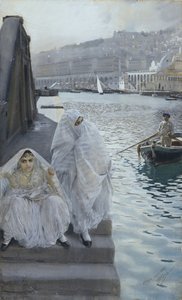 Algerin satamasta par Zorn, Anders Leonard (1860-1920). Akvarelli paperille, koko: 67x41 tekijältä Anders Leonard Zorn
