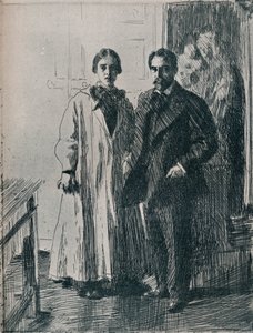 Herra ja rouva Atherton Curtis Anders Zornin etsauksesta, c1880-1906, 1906 tekijältä Anders Leonard Zorn