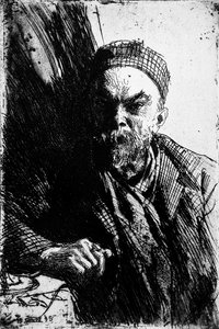 Runoilija Paul Verlainen muotokuva 1844-1896, 1895 tekijältä Anders Leonard Zorn