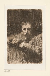 Taidemaalari-etcher (omakuva) tekijältä Anders Leonard Zorn