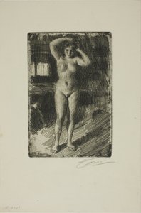 Anna hoitaa hiuksiaan tekijältä Anders Leonard Zorn