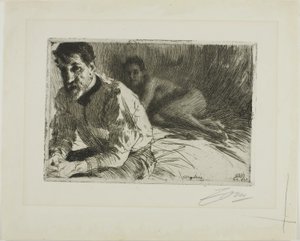 Augustus Saint-Gaudens II (Saint-Gaudens ja hänen mallinsa) tekijältä Anders Leonard Zorn