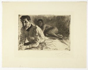 Augustus Saint Gaudens II (Saint Gaudens ja hänen mallinsa) tekijältä Anders Leonard Zorn