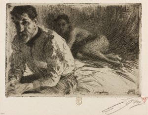 Augustus Saint Gaudens II (Saint Gaudens ja hänen mallinsa) tekijältä Anders Leonard Zorn