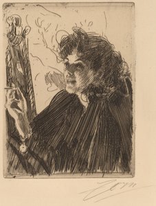 Tyttö tupakan kanssa tekijältä Anders Leonard Zorn
