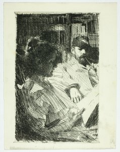 Lukeminen (hra ja rouva Ch. Deering) tekijältä Anders Leonard Zorn
