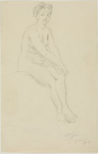 Istuva nainen alaston tekijältä Anders Leonard Zorn
